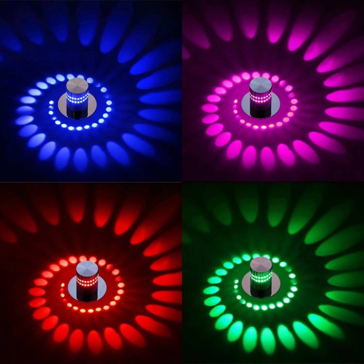 3W Modern Interior Creative Spiral Round Wall Lamp for Club, KTV, Corridor, Aisle, Background Wall D