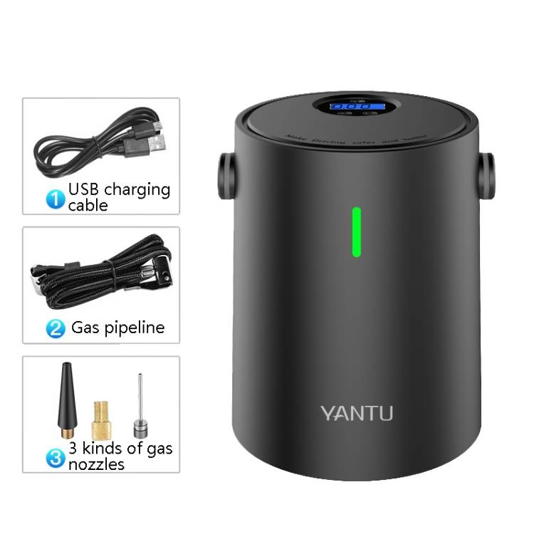 YANTU A05 Car Electric Mini Portable Tire Air Pump, Style: Wireless Digital Display Black