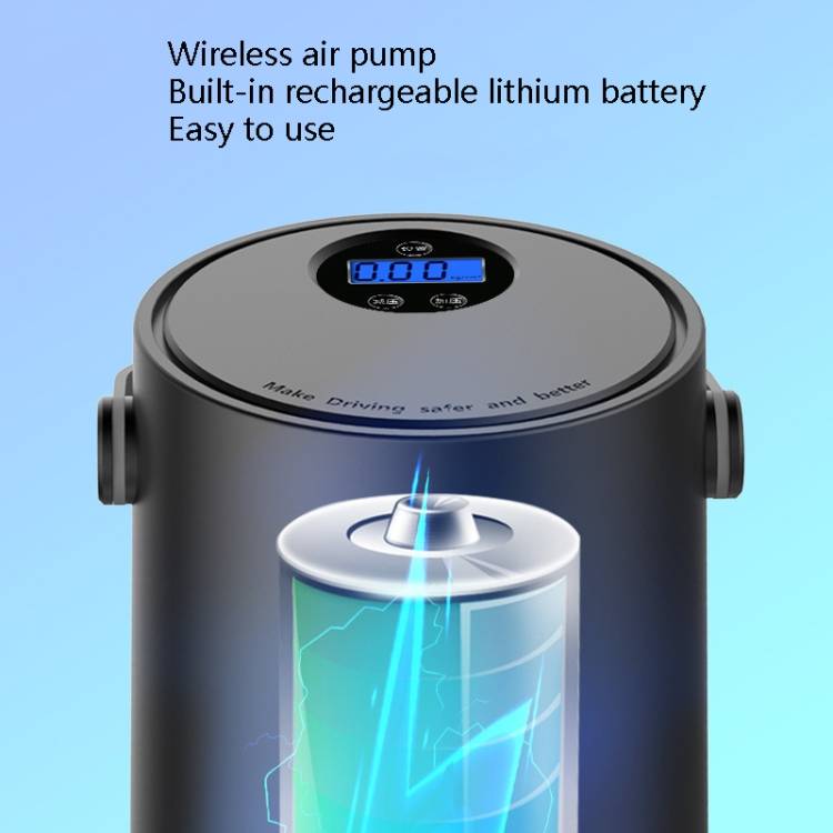YANTU A05 Car Electric Mini Portable Tire Air Pump, Style: Wireless Digital Display Black