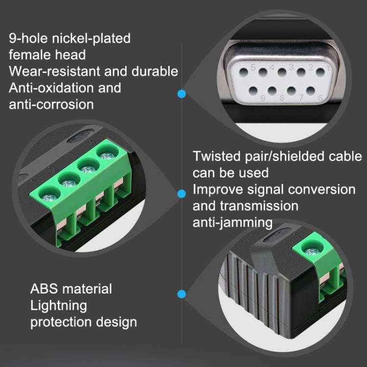 DTECH DT-9001 Industrial Grade Lightning And Surge Protection RS232 To 485 Converter