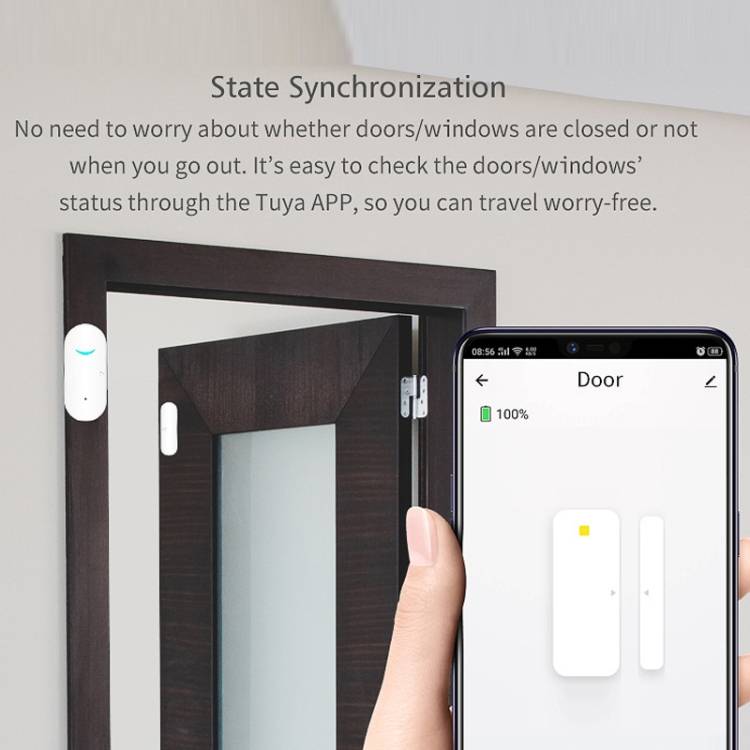 Tuya WiFi Door Magnetic Sensor Remote Intelligent Linkage Doors Windows Switch Anti-alarm APP Remind