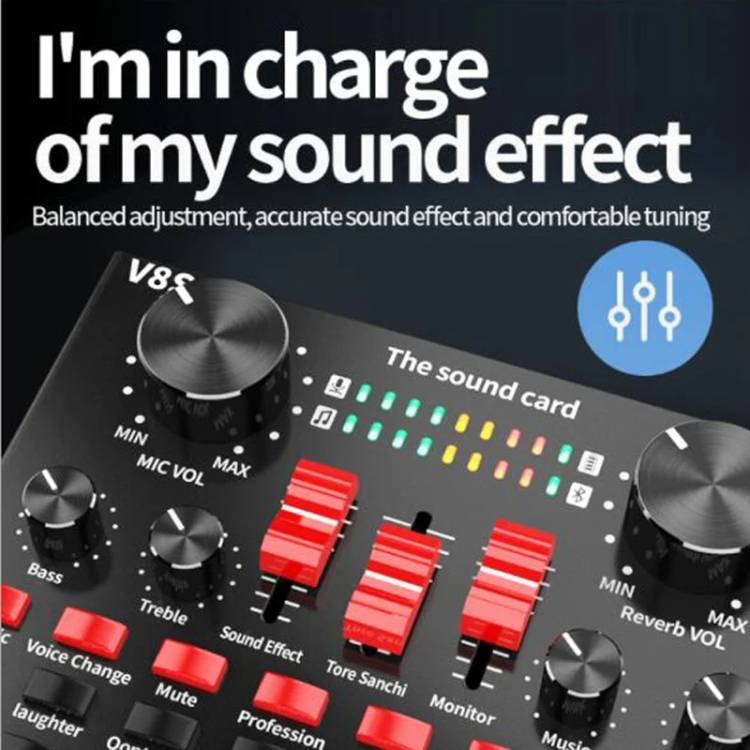 BM800+V8S Sound Card Set  Audio Condenser Mic Studio Singing Microphone