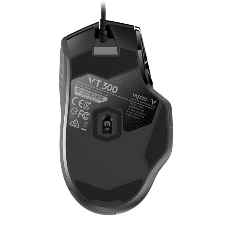 Rapoo VT300 6200 DPI 10 Programmable Buttons RGB Lighting System Gaming Wired Mouse(Black)