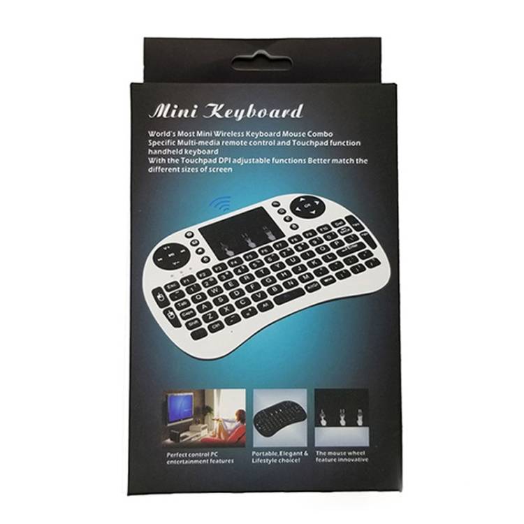 Support Language: Arabic i8 Air Mouse Wireless Backlight Keyboard with Touchpad for Android TV Box &