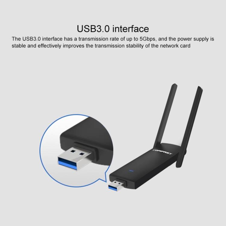 COMFAST CF-926AC V2 1200Mbps Dual-band Wifi USB Network Adapter Transmitter Receiver