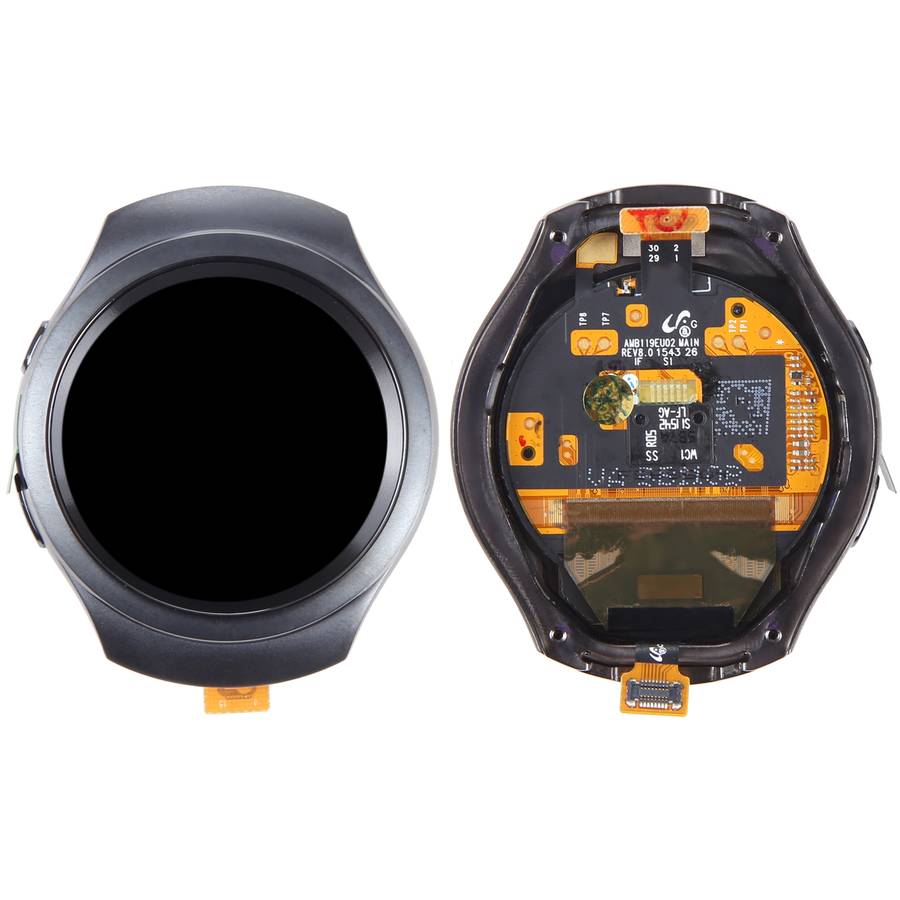 LCD Screen and Digitizer Full Assembly With Frame for Samsung Galaxy Gear S2 SM-R720(Black)
