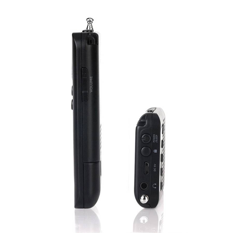 HRD-104 Mini Portable FM + AM Two Band Radio with Loudspeaker(Black)