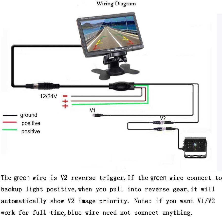 A1509 7 inch HD Car 12 IR Night Vision Rear View Backup Camera Rearview Monitor with 15m Cable