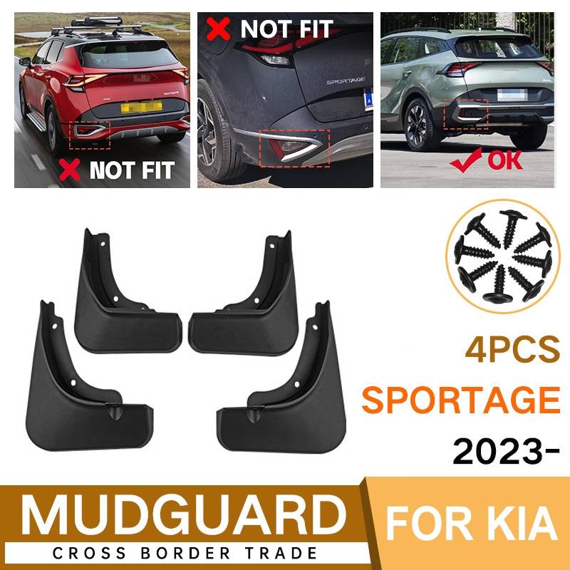 For KIA Sportage 2023 4pcs/Set Car Auto Soft Plastic Splash Flaps Fender Guard