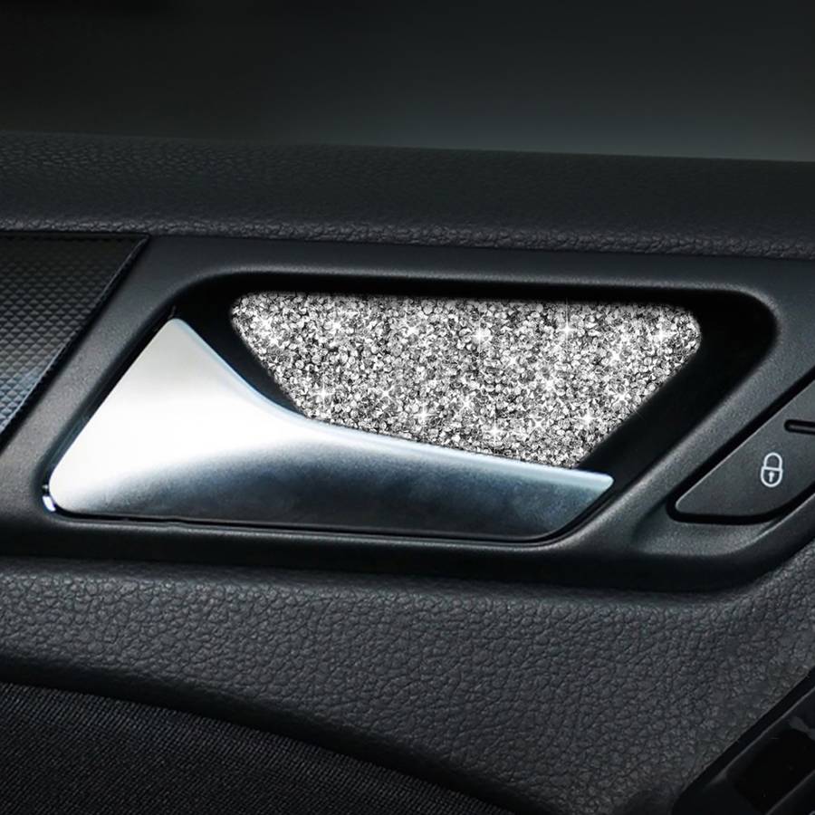 Car Door Bowl Diamond Decoration Cover Sticker for Volkswagen Golf 6 2008-2012, Left and Right Drive