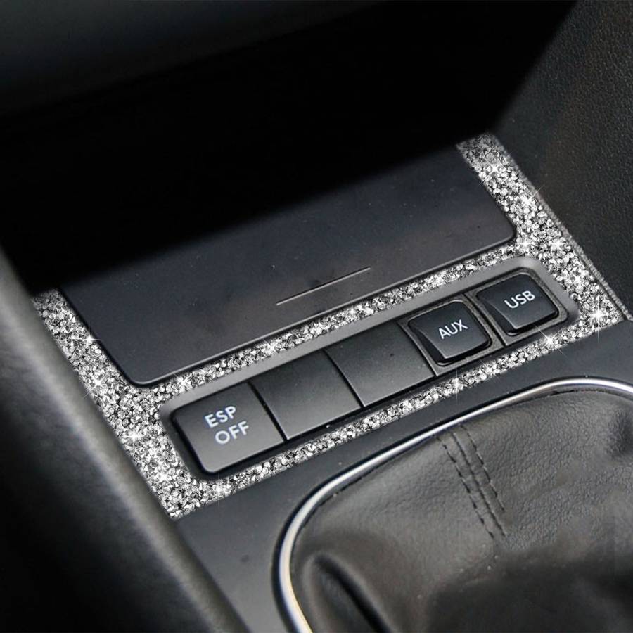 Car Ashtray Frame Diamond Decoration Cover Sticker for Volkswagen Golf 6 2008-2012, Left and Right D