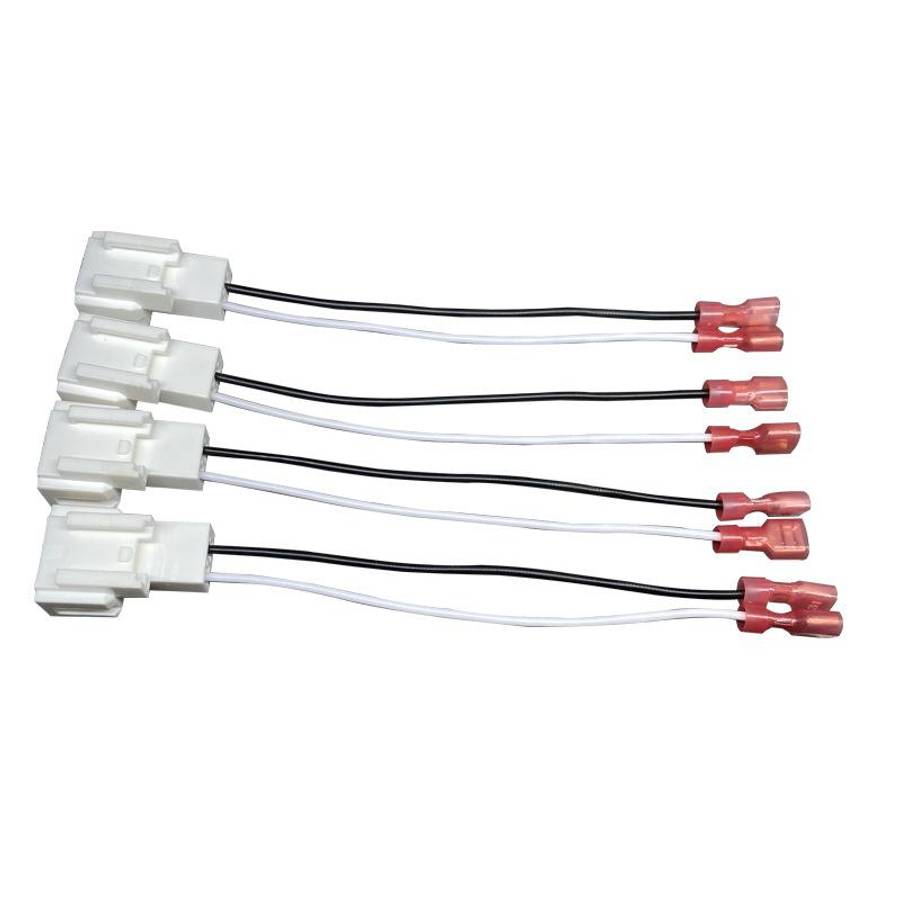 4pcs Car Audio Conversion Harness Connector Subwoofer Speaker Wiring Adapter for Toyot ... (White)