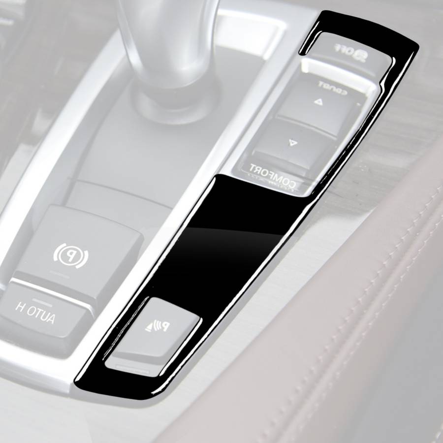 Car Right Drive Gear Panel Single Key Decorative Sticker for BMW Series 5 F10 2011-2017(Black)