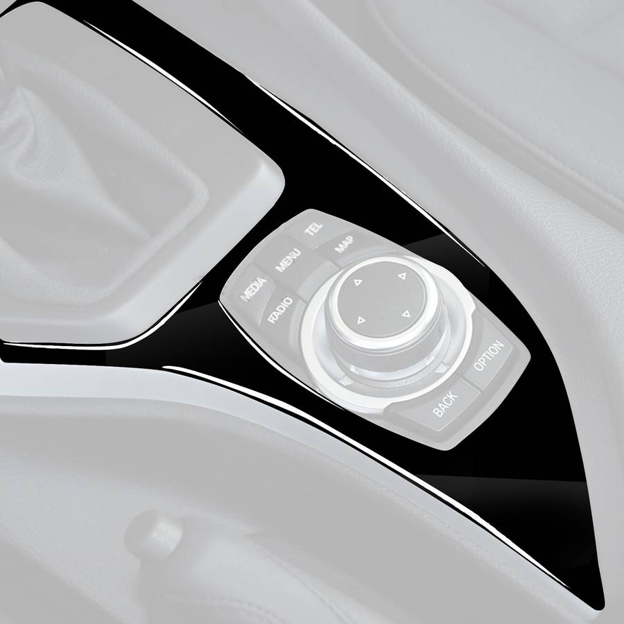 Car Left Drive Gear Panel Outer Frame Decorative Sticker for BMW X1 E84 2011-2015(Black)