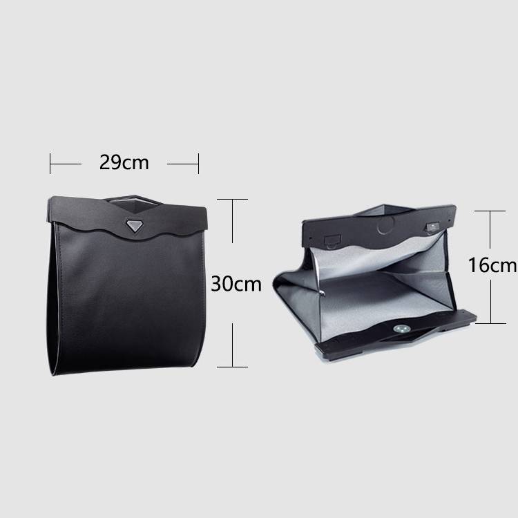 Car Multifunctional LED Design Hanging Folding Garbage Bin Storage Box (Black)