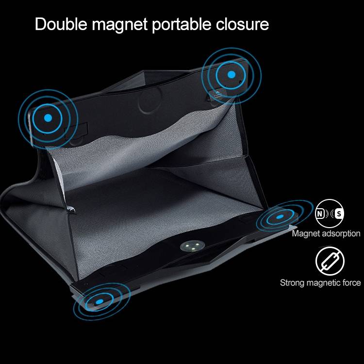Car Multifunctional LED Design Hanging Folding Garbage Bin Storage Box (Black)