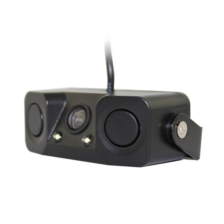 PZ-451 Car Camera LED Lights Parking Sensor 3 in 1 Night Vision Camera Monitor with Buzzer,DC 12V,