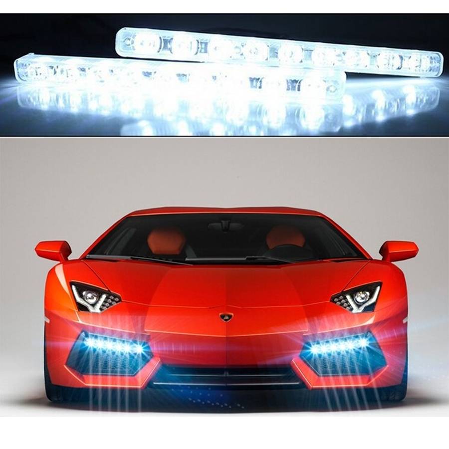 2 PCS LD-008 5730-9SMD 15W 1500 LM 7000K White Light Daytime Running Light.DC 12V