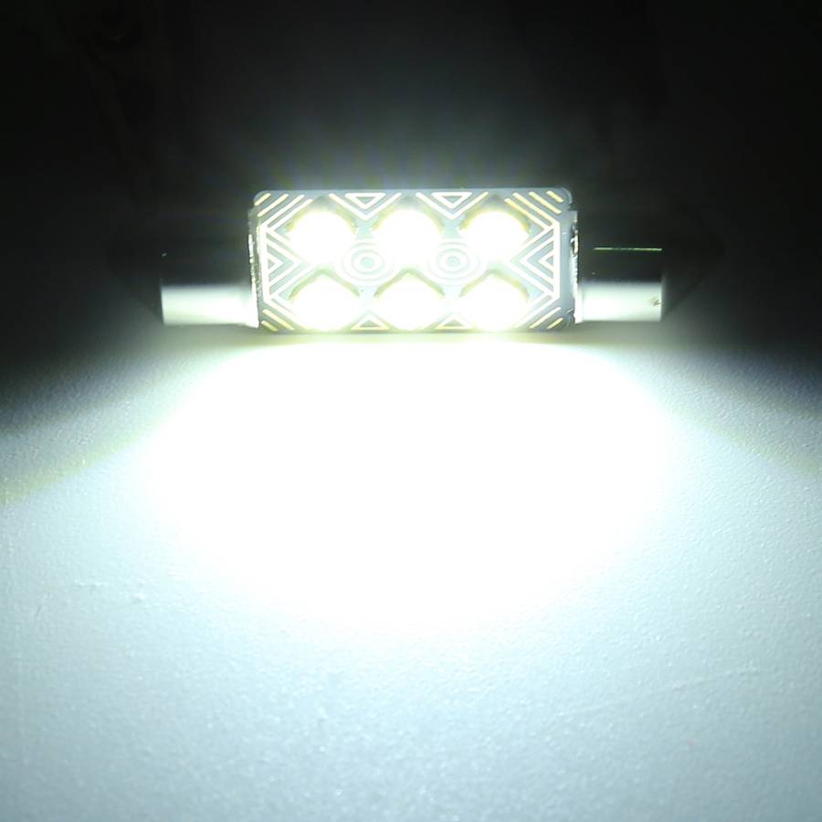 2 PCS 41mm DC12V / 1.5W / 6000K / 110LM 10LEDs SMD-3030 Car Reading Lamp Dome Light, with Decoder