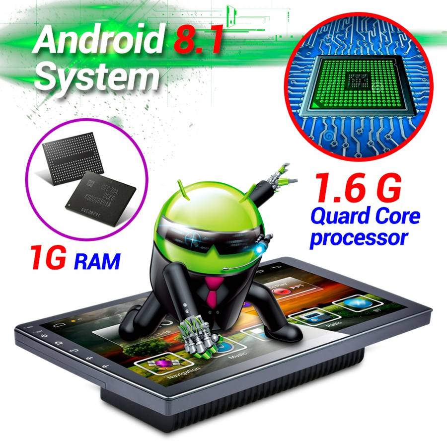 HD 10.1 inch Universal Car Android 8.1 Radio Receiver MP5 Player, Support FM & Bluetooth & TF Card &