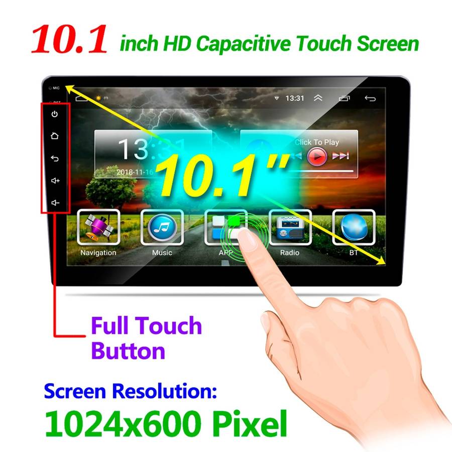 HD 10.1 inch Universal Car Android 8.1 Radio Receiver MP5 Player, Support FM & Bluetooth & TF Card &