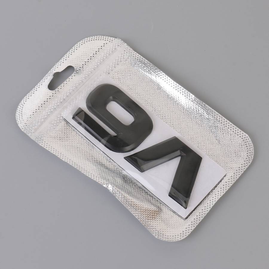 V6 Shape Car Metal Body Decorative Sticker (Black)