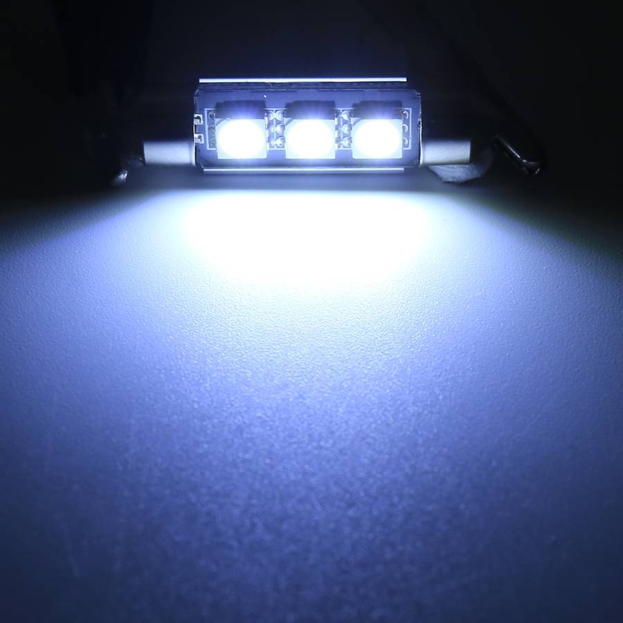 10 PCS 36mm DC12V / 1.7W / 7000K / 70LM 3LEDs SMD-5050 Car Reading Lamp(White Light)
