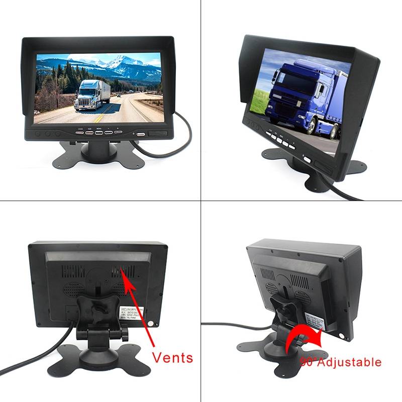 PZ612-2AHD IP67 120 Degree Car AHD 1080P 2 Megapixels 7 inch Front and Rear Double Recording 2 Way R