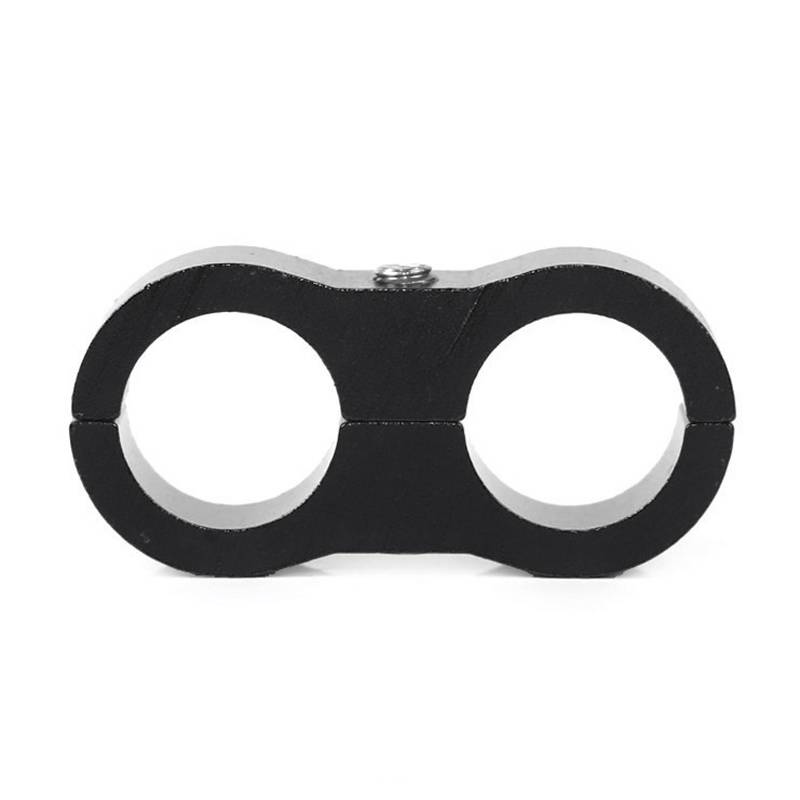 AN12 Automotive 2-hole High Pressure Tubing Fixing Clip Car Tubing Clamp Aluminum Alloy Clip Tubing