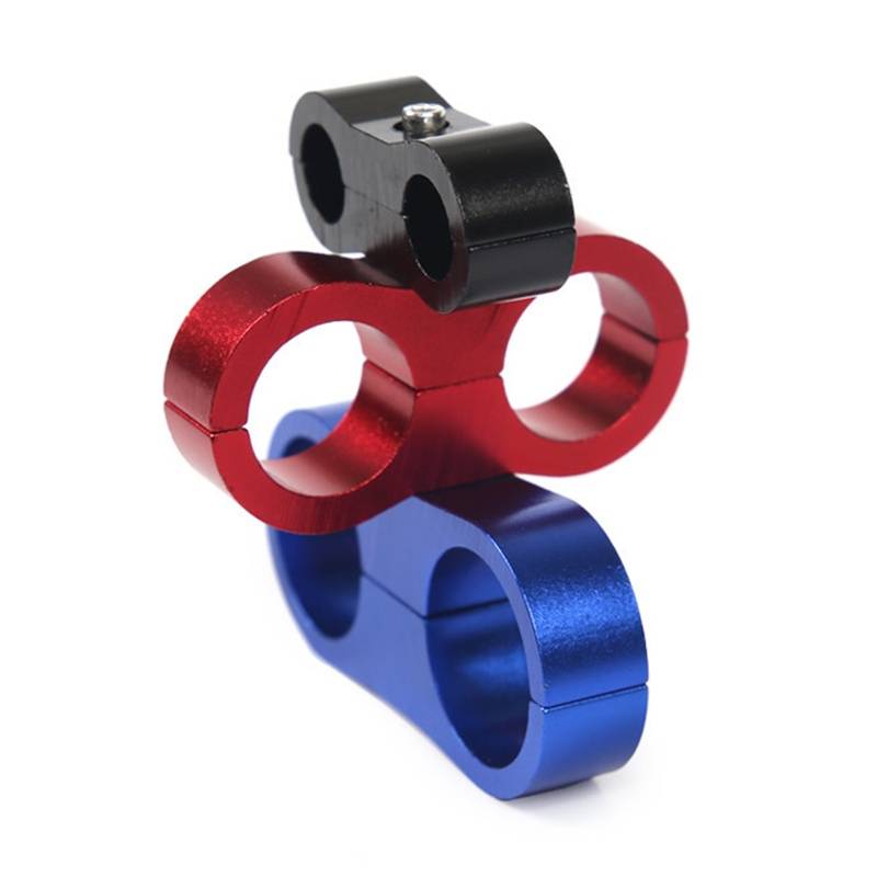 AN12 Automotive 2-hole High Pressure Tubing Fixing Clip Car Tubing Clamp Aluminum Alloy Clip Tubing