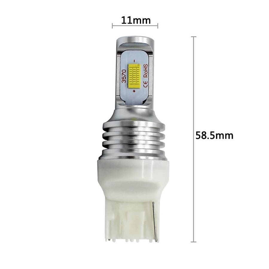 2 PCS T20/7440 72W 1000LM 6000-6500K Bright White Light Car Turn Backup LED B ... (Ice Blue Light)