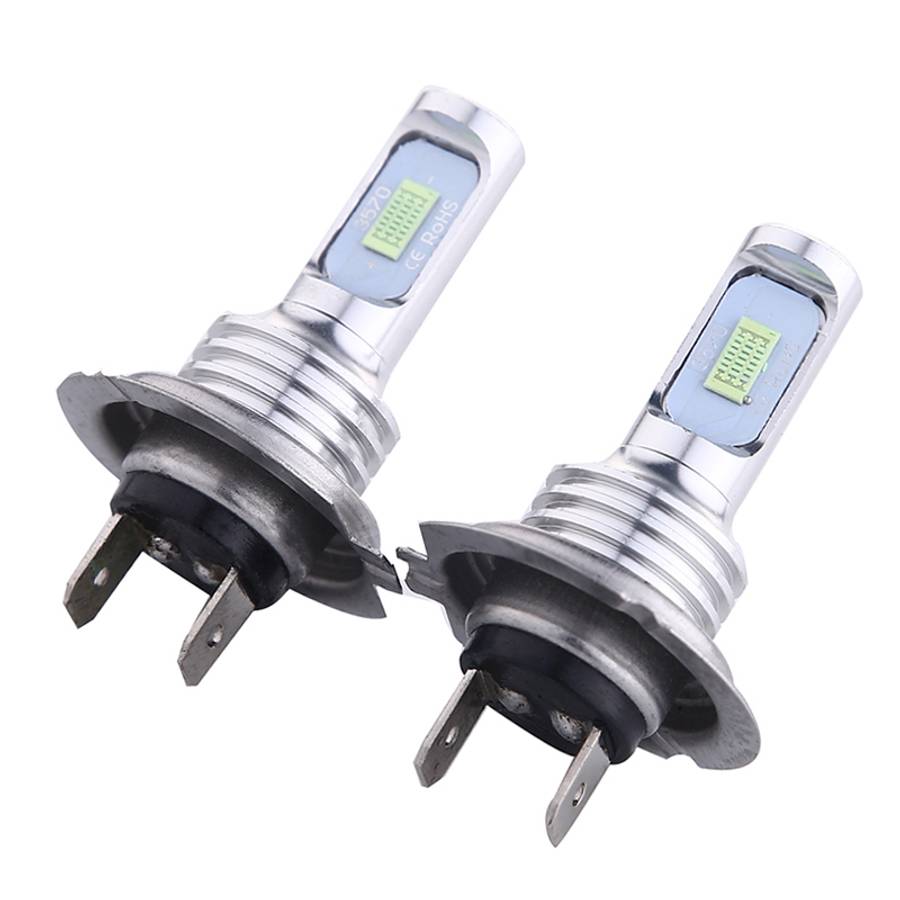 2 PCS H7 72W 1000LM 6000-6500K Super Bright White Light Car Fog LED Bulbs, DC ... (Ice Blue Light)