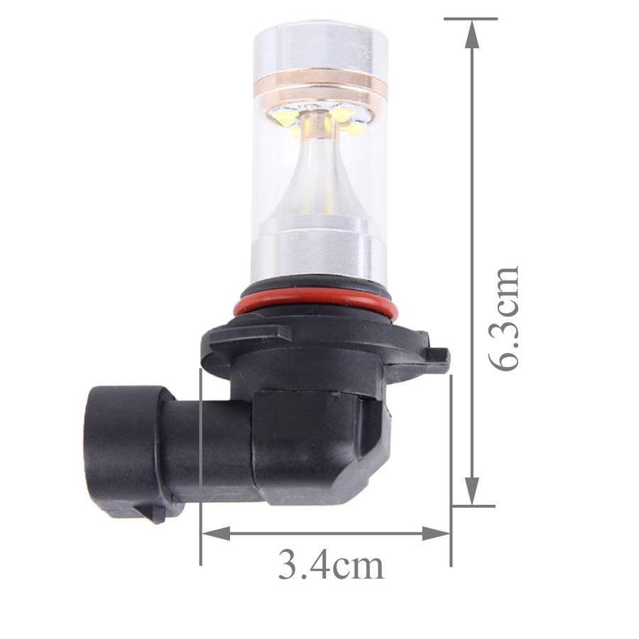 2 PCS 9006 350 LM 6000K 30W White Light 6 LED Car Fog Light Bulb, DC 12V