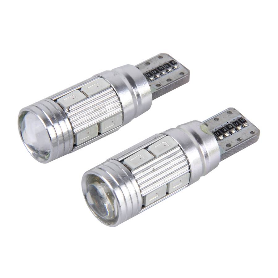 2 PCS T10 6W White Light 10 SMD 5630 LED Error-Free Canbus Car Clearance Lights Lamp, DC 12V