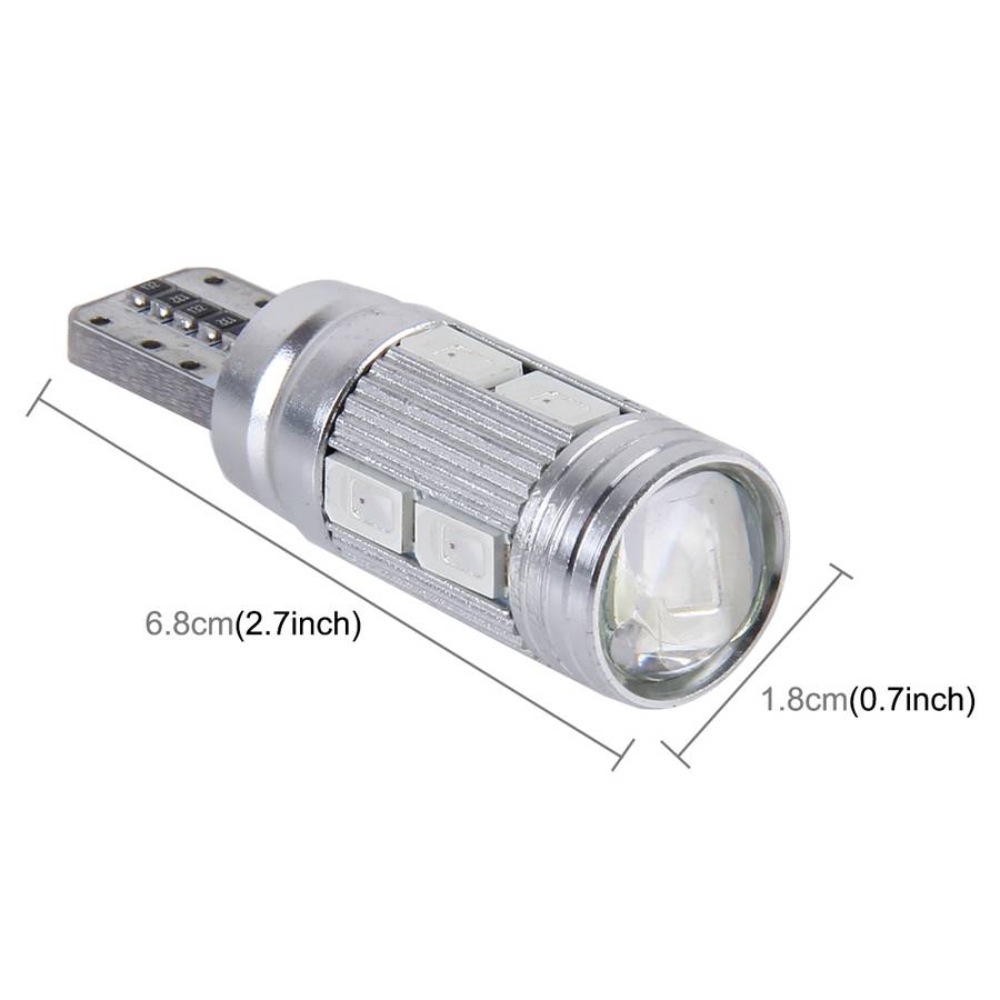 2 PCS T10 6W White Light 10 SMD 5630 LED Error-Free Canbus Car Clearance Lights Lamp, DC 12V