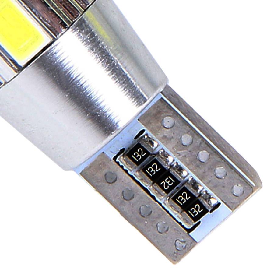 2 PCS T10 6W White Light 10 SMD 5630 LED Error-Free Canbus Car Clearance Lights Lamp, DC 12V