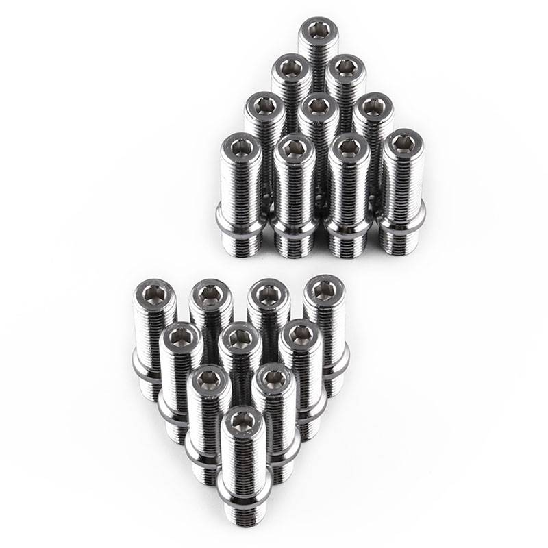 20 PCS 5.8cm Universal Car Modification Extended Wheels Stud Conversion M14x1.25 to M12x1.5 Screw Ad