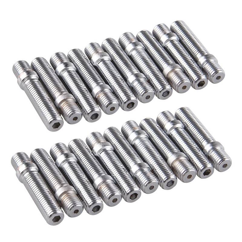 20 PCS 5.8cm Universal Car Modification Extended Wheels Stud Conversion M14x1.25 to M12x1.5 Screw Ad