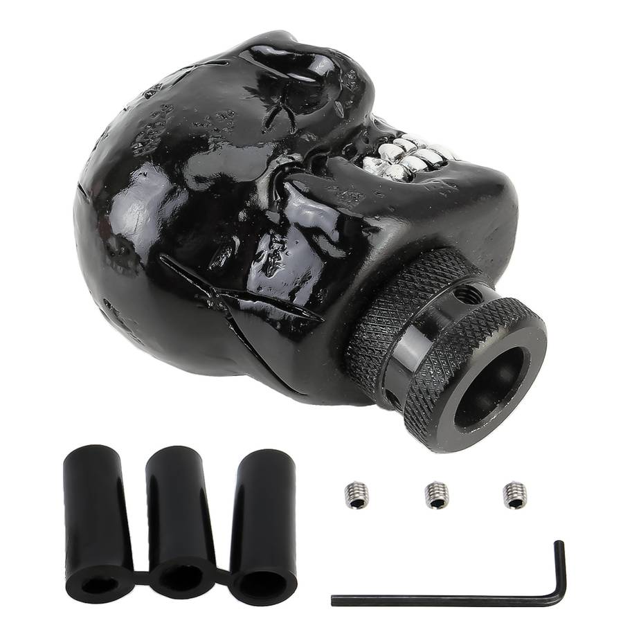 Universal Skull Head Shape Manual or Automatic Gear Shift Knob, Size: 8.7x5.5cm (Black)