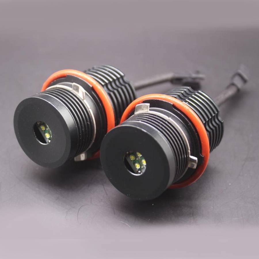2 PCS DC 12-24V 20W 1600LM 4-LED Angel Eyes Light Bulb for BMW E39/E53/E60/E61/E ... (White Light)