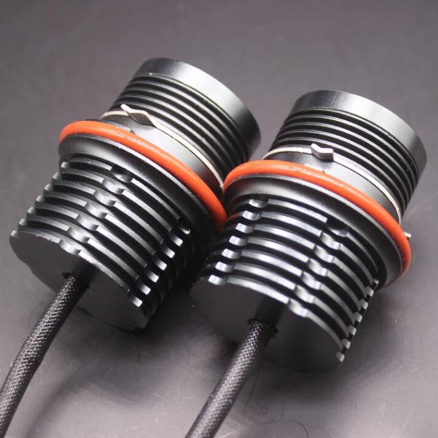 2 PCS DC 12-24V 20W 1600LM 4-LED Angel Eyes Light Bulb for BMW E39/E53/E60/E61/E ... (White Light)