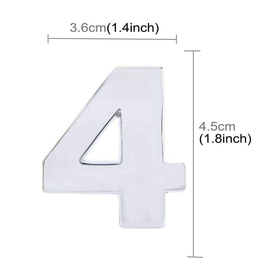 Car Vehicle Badge Emblem 3D Number One Self-adhesive Sticker Decal, Size: 3.6*4.5*0.5cm