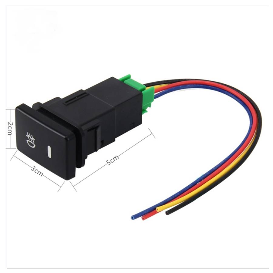 Car Fog Light Lamp Indicator 5 PIN On and Off Button Switch Control 4 Cable Auto Car Fog Light 5 Pin