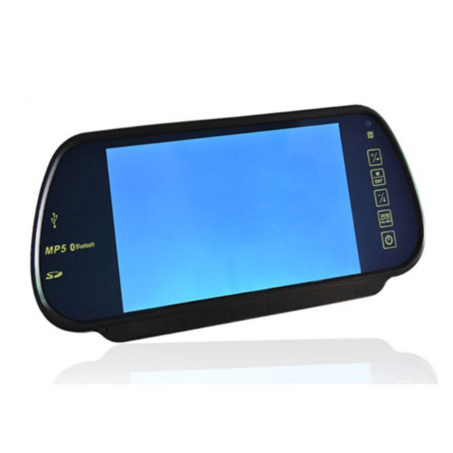 PZ-710 7.0 inch TFT LCD Car Rearview Mirror Monitor with Remote Control, Support Bluetooth / MP5 Pla