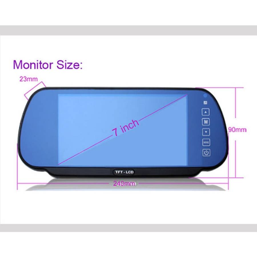 PZ-710 7.0 inch TFT LCD Car Rearview Mirror Monitor with Remote Control, Support Bluetooth / MP5 Pla