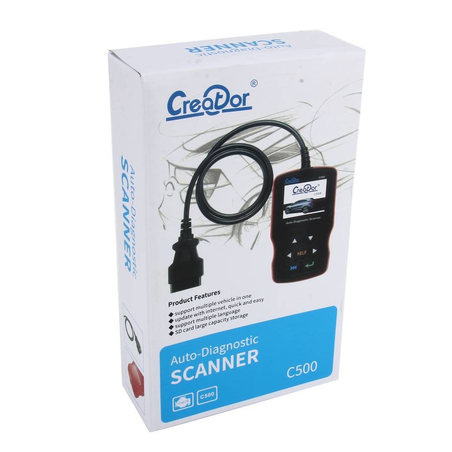 C500 Code Scanner 320*240 Pixel Display Car Scanner Fault Code Reader Scanner Update Online Automot