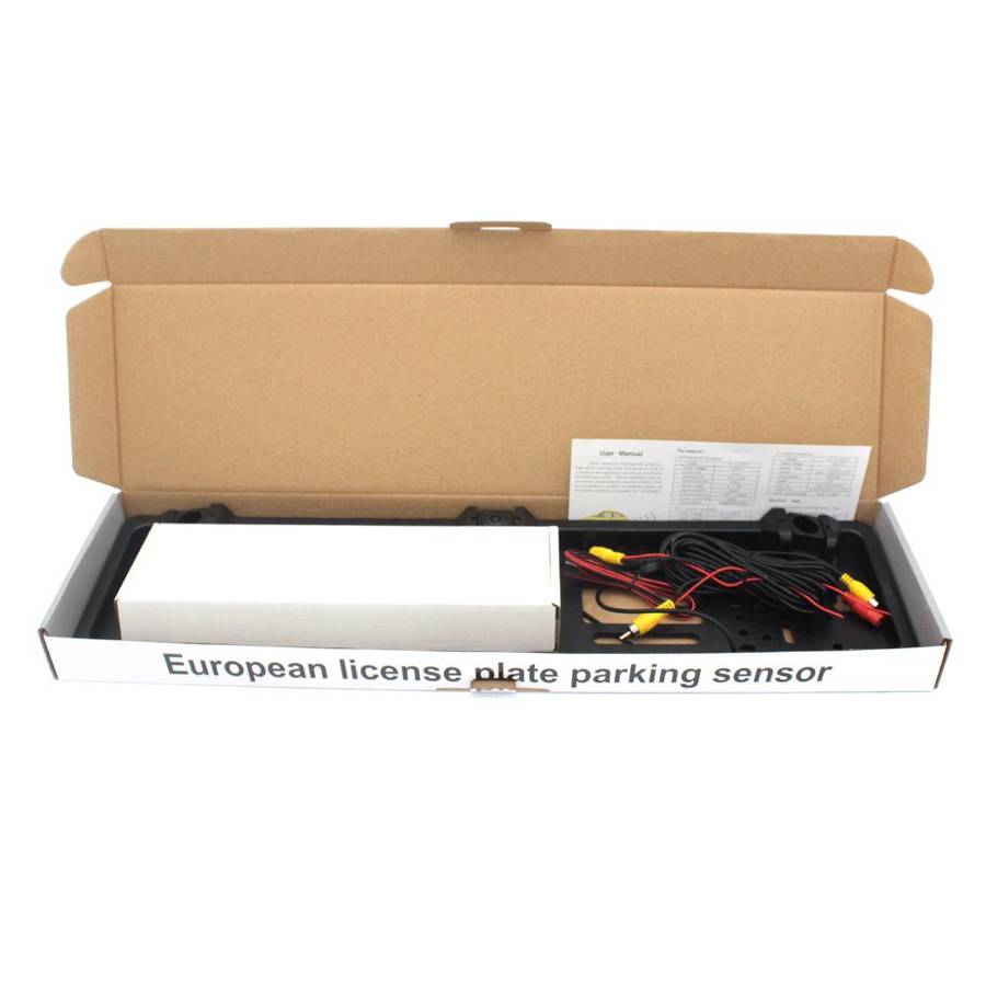 PZ600-L Europe Car License Plate Frame Rear View Camera Visual Rear View Parking System with 2 Rever