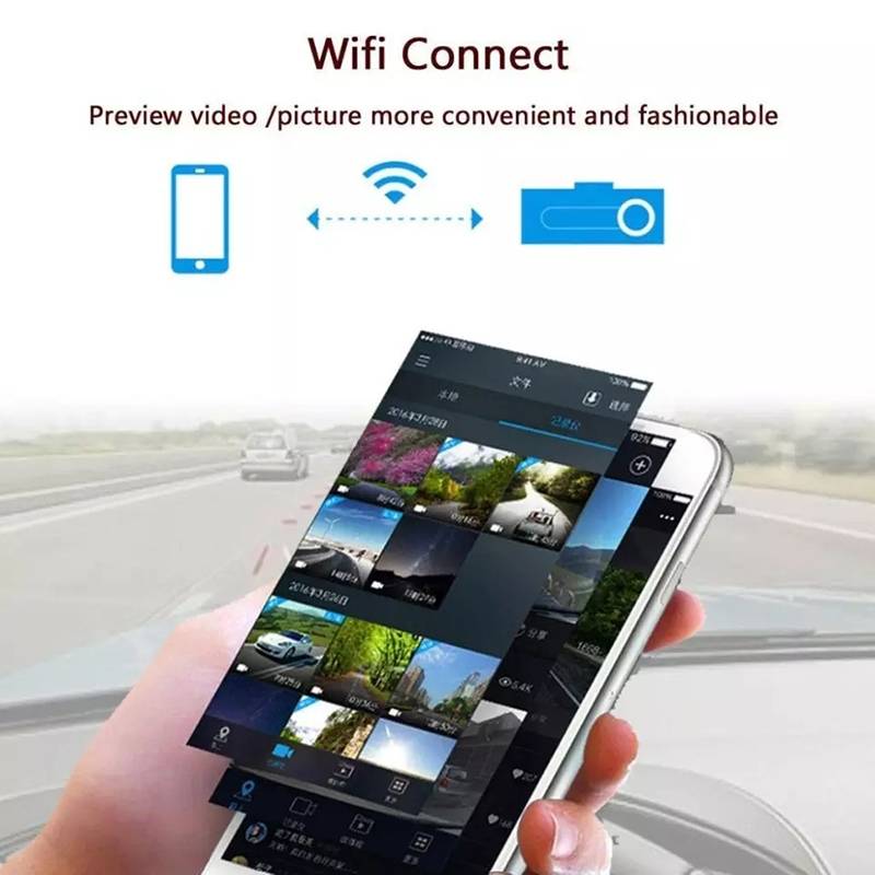 Mini Car Dash Camera WiFi Monitor Full HD Dashcam Video Recorder Camcorder Motion Detection, Support