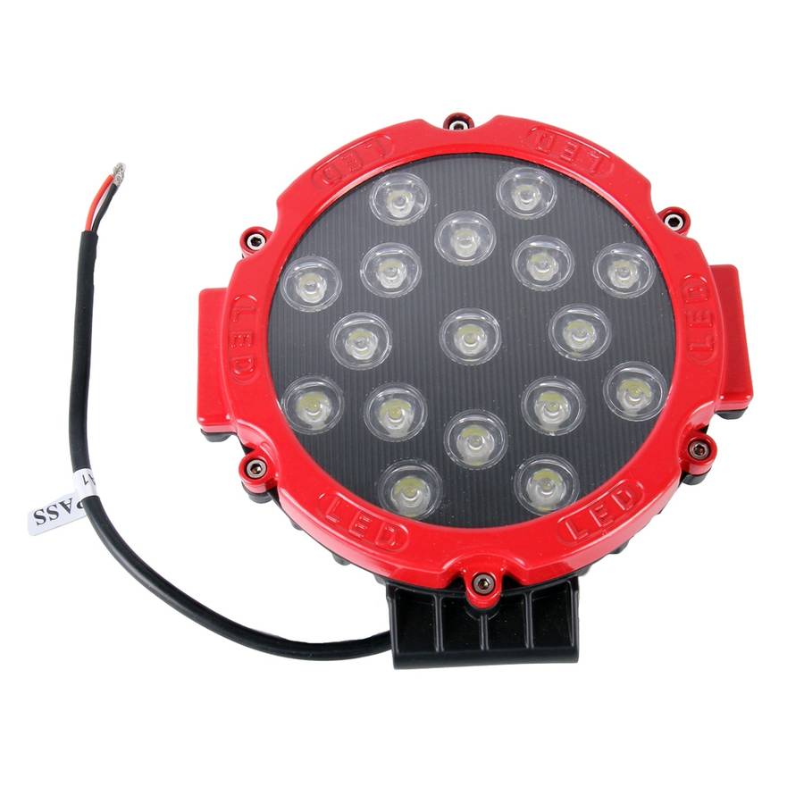 2 PCS 51W 3500LM 6500K White Light 17 LED Waterproof Car Boat Marine Work Lights Spotlight LED Bulb
