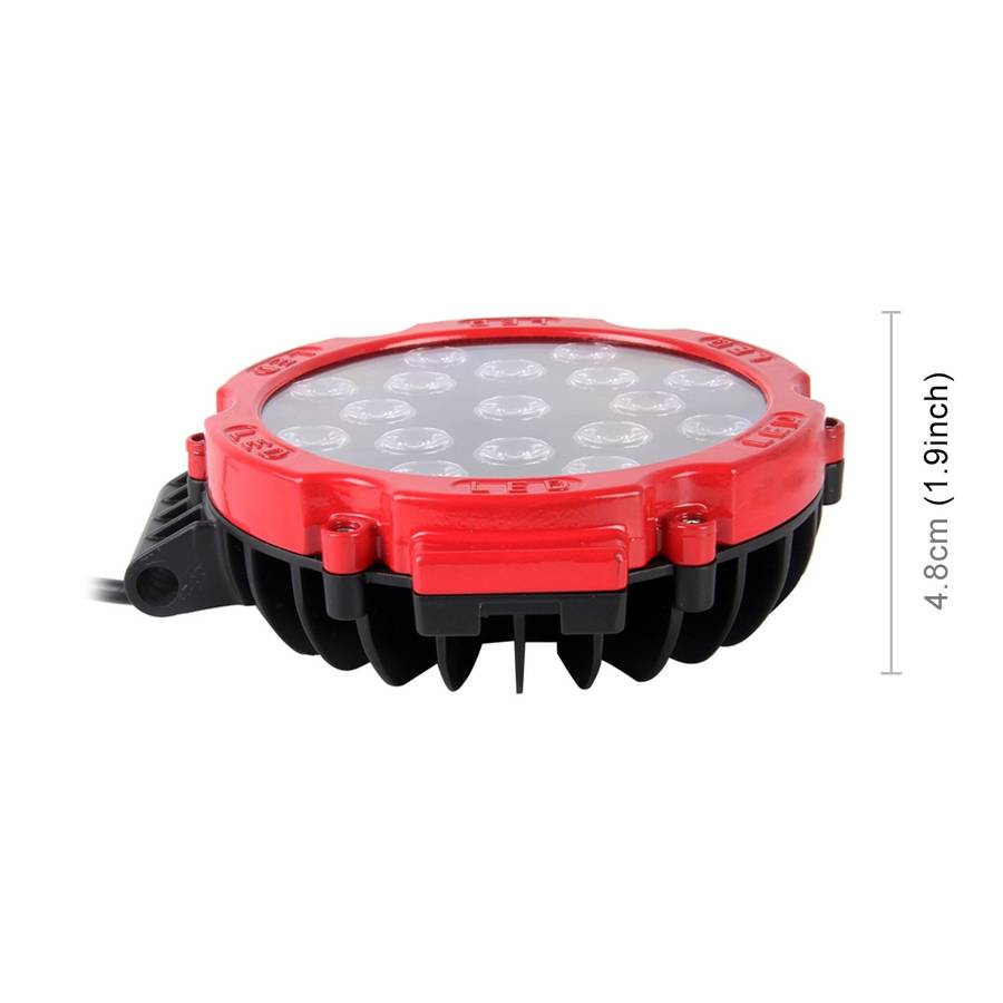 2 PCS 51W 3500LM 6500K White Light 17 LED Waterproof Car Boat Marine Work Lights Spotlight LED Bulb